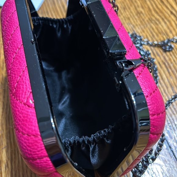 Mystique pink bag and black evening bag.  Both have chain straps. - Picture 3 of 9